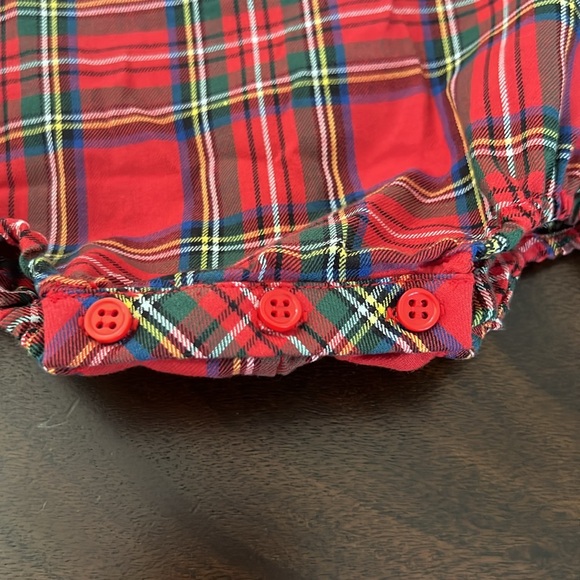 Edgehill Collection Baby Boys Short Sleeve Velvet Collar Plaid Bubble - Picture 6 of 10